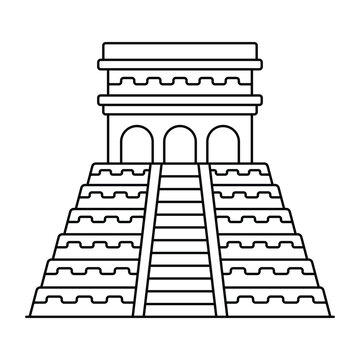recommend clip art: Ancient Mayan pyramid in Mexico, ready to use icon of chichen itza in mexico