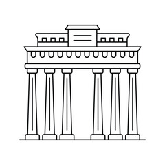 Customizable icon of brandenburg gate in trendy design style