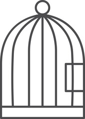 Bird cage line icon. Pet or zoo symbol