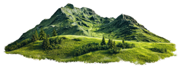 PNG Lush green mountainous landscape illustration