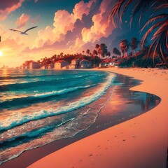 sunset on the beach