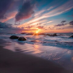 sunset over the sea