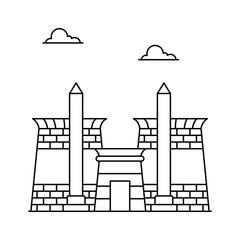 Ancient temple complex in Luxor, Egypt, Luxor Temple vector design