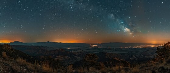 Serene Night Sky with Shimmering Stars and Wispy Clouds