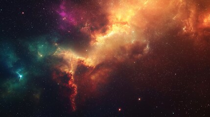 Fototapeta premium astronomical marvel of a galaxy with bright nebulas and twinkling stars, capturing the beauty of the cosmos and deep space