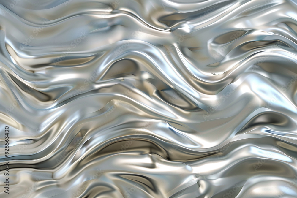 Canvas Prints abstract background with silver wavy lines