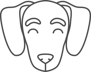 Dog head logo. Pet face linear icon