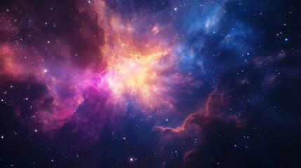 stunning celestial landscape with a galaxy of colorful nebulas and stars, representing the infinite wonders of the night sky