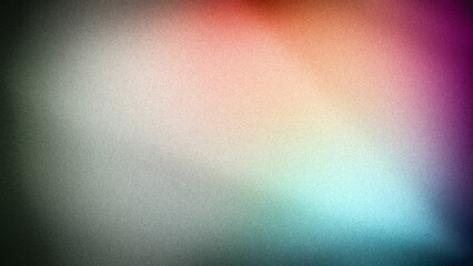 Fototapeta premium Multicolor gradient background with a grainy texture in 4K resolution. Featuring soft blends of green, red, pink, and blue hues, ideal for creative designs, wallpapers, and banners