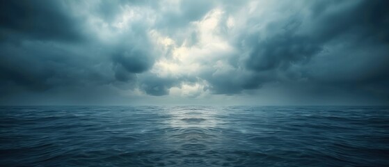 Fototapeta premium Brooding Skies: Moody and Dramatic Overcast Clouds with a Glimmer of Light for Intense and Emotional Concepts