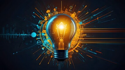 a light bulb abstract geometric shapes representing strategic planning and creative thinking background  