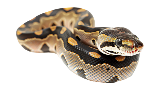 Ball Python isolated on transparent background, PNG