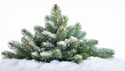christmas tree branch on white background