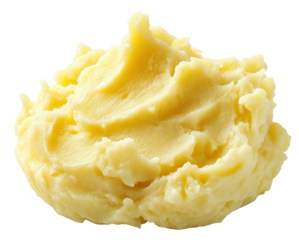 Creamy mashed potatoes on a white background, cut out - stock png.