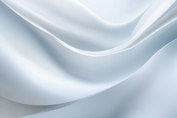Obraz premium Elegant, smooth white silk fabric flowing in soft waves. The folds create a luxurious and calming texture, perfect for backgrounds and mockups with ample space for text.