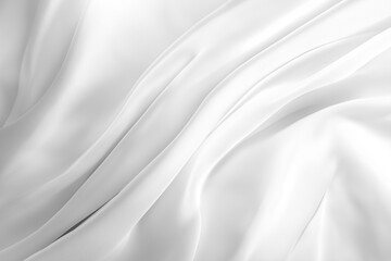 Fototapeta premium Soft white fabric with flowing folds creates an elegant and minimalistic background. The gentle texture and simplicity make it perfect for design mockups with copy space.