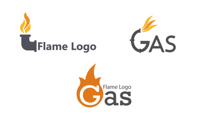 Gas Flame Energy Logos