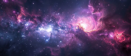 Obraz premium Cosmic Splendor: Mesmerizing Nebulas and Galaxies in High- Image