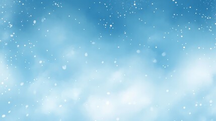Obraz premium A serene blue background with falling snowflakes, evoking a winter atmosphere.