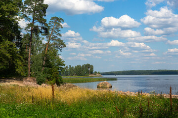 Vyborg, Russia - July 25, 2024 : Streets, sights of a beautiful ancient city.