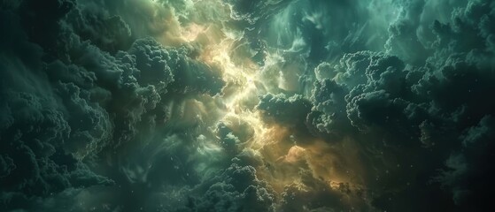 Obraz premium Intense Atmosphere: Dramatic Stormy Sky with Bursting Sunlight - High- Quality