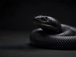 Fototapeta premium Sleek Snake on a Modern Minimalistic Background - Perfect for Contemporary Decor, Nature Art, and Stylish Design