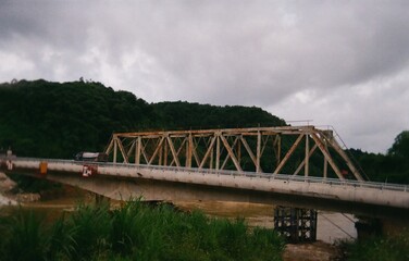 old bridge over river