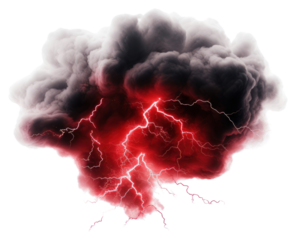 Dramatic storm cloud lightning