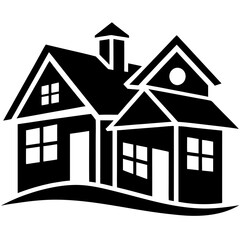 Silhouette  house vector element illustration icon  