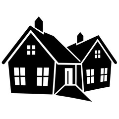 Silhouette  house vector element illustration icon  
