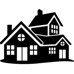 Silhouette  house vector element illustration icon  