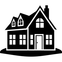 Silhouette  house vector element illustration icon  