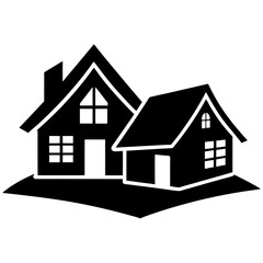 Silhouette  house vector element illustration icon  