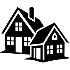 Silhouette  house vector element illustration icon  