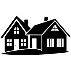 Silhouette  house vector element illustration icon  