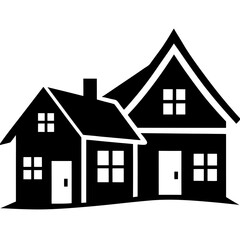 Silhouette  house vector element illustration icon  