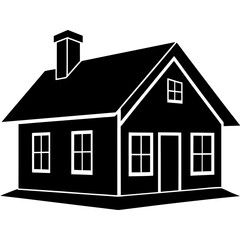 Silhouette  house vector element illustration icon  