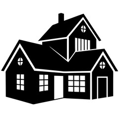Silhouette  house vector element illustration icon  