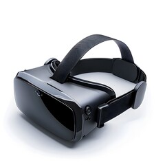 Sleek and Advanced VR Headset Isolated on White Background Technology Concept