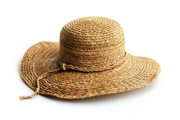 Straw hat on a white background