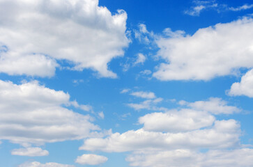 White clouds in blue sky