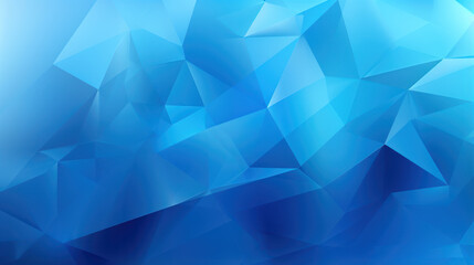 Obraz premium Abstract design composed of various geometric shapes, triangles of different shades of blue. Random pattern, dynamic look. Modern background, wallpaper.