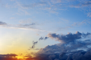 Beautiful sky with cloud before sunset