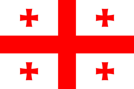 The official flag of Georgia is the flag with five crosses