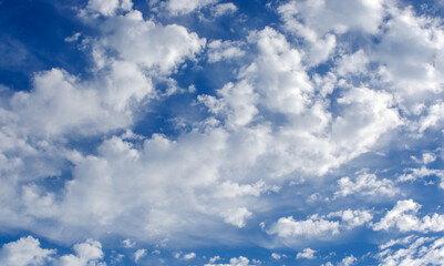 White clouds in blue sky