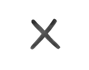 Fototapeta premium Crossed brush stroke. Cross sign graphic symbol.