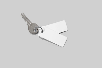 Two tags with key mockup. 3D rendering