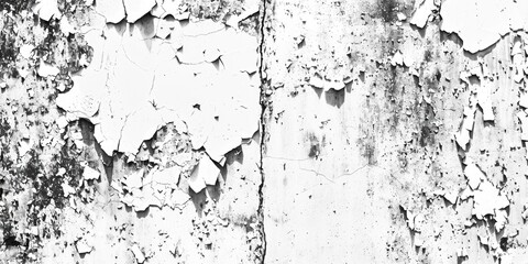 Fototapeta premium Old building exterior with worn-out paint flakes off the wall, can be used for architecture, urban, or renovation projects