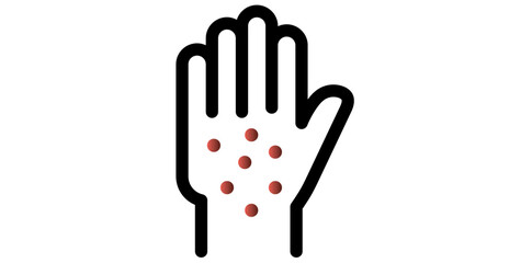 Skin Disease Symptom Thick Line Icon, Allergies Sign Flat Style Vector Illustration.