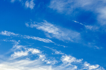 White clouds in blue sky